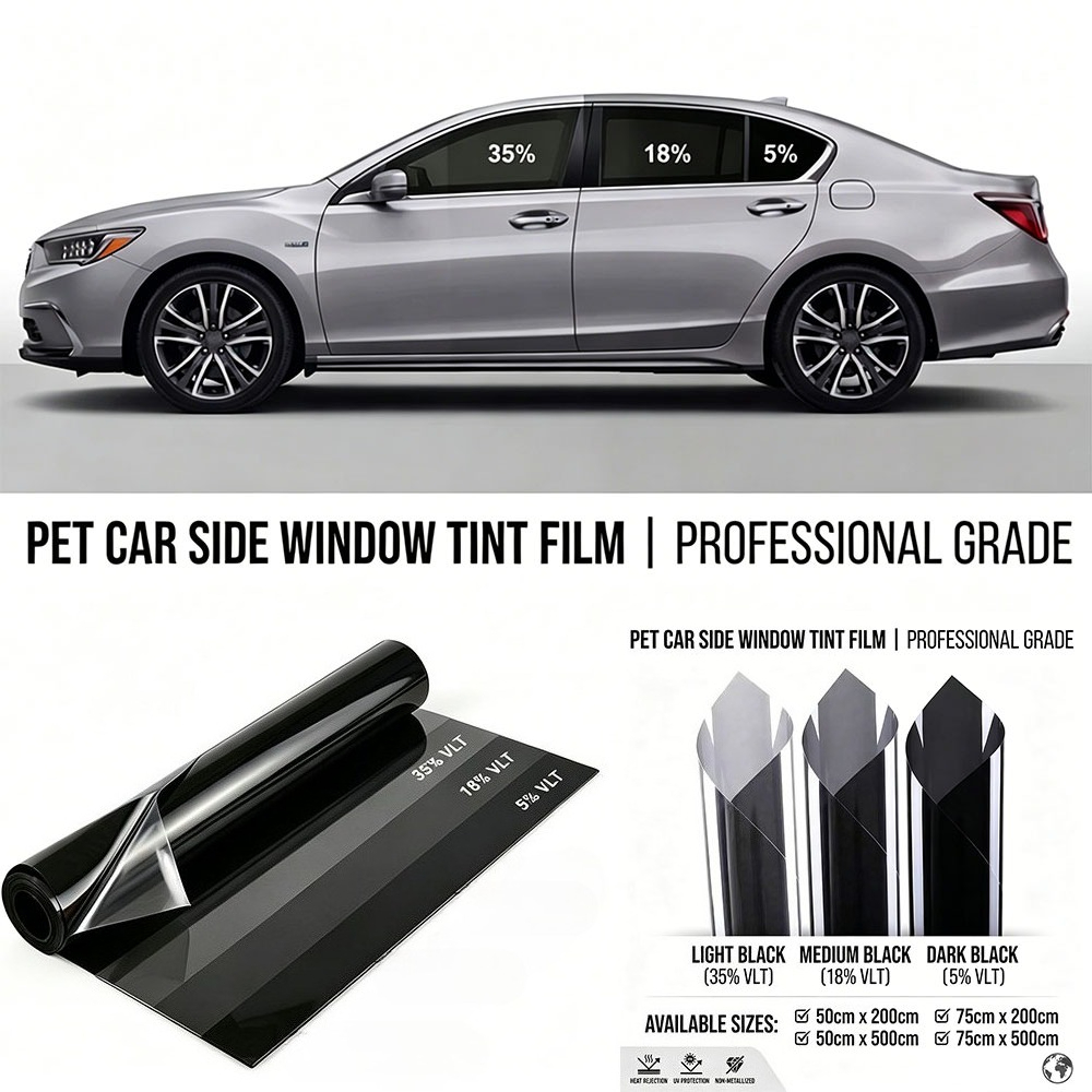 Glass Protector Auto - 2m/5m 5/18/35パーセントVLTカーウィンドウプライバシーティントフィルムオートビニールアンチルックガラスプロテクターステッカーフォイルウィンドウサンシェードフィルム