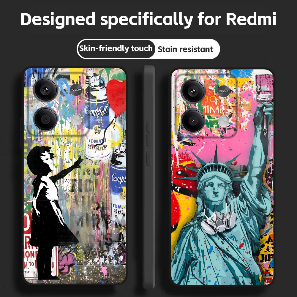 Xiaomi Redmi Note 14 - バンクシー グラフィティ アート スマホケース Redmi Note