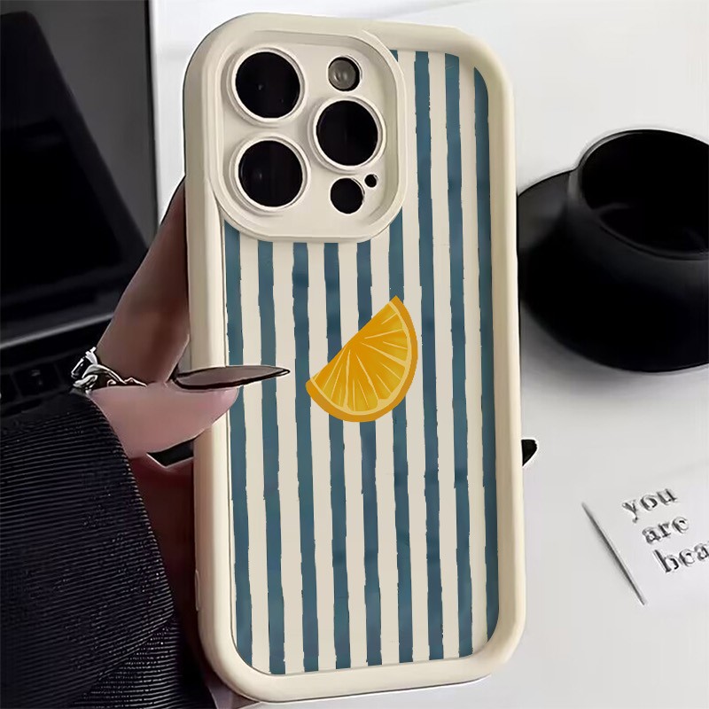 Xiaomi Redmi Note 14 - ストライプレモンスライス柄スマホケース Xiaomi Redmi Note 14 Pro