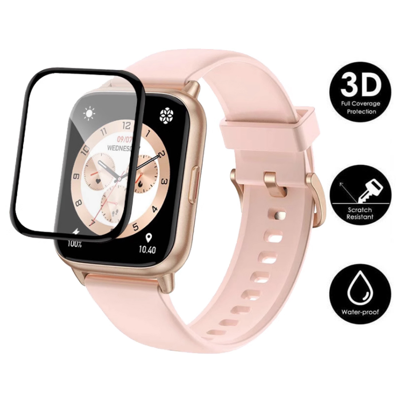 Curved Edge Screen - コネクテッドウォッチ用のクリア3D曲面スクリーン,腕時計保護フィルム,Amazfit Popp2と互換性があり,スマートウォッチアクセサリー