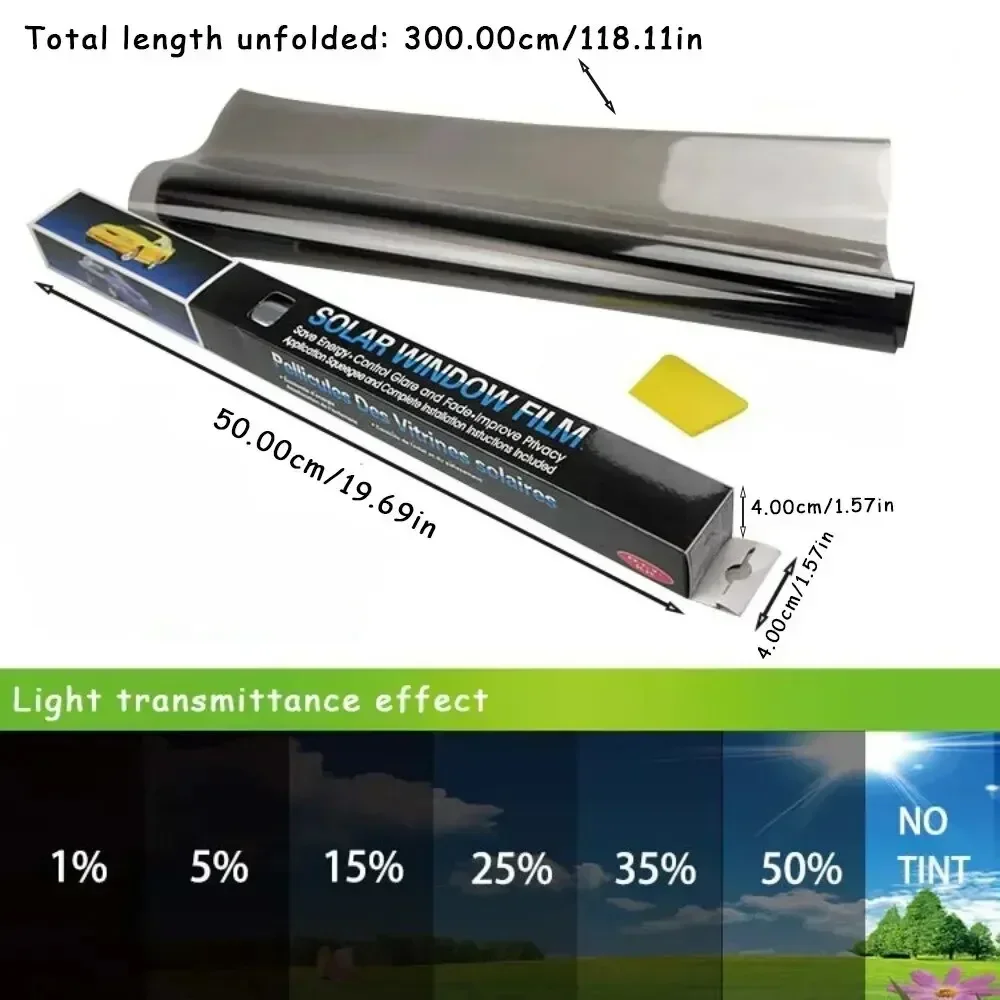 3 メートル × 50 センチメートル VLT 黒車の窓箔着 - Glass Protector Auto のレビューと価格