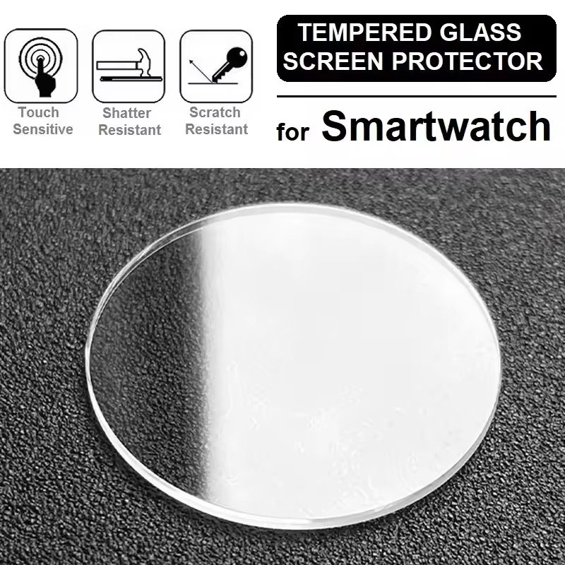 26-46 ミリメートルユニバーサルラウンド強化ガラススマー - Smartwatch Screen Film のレビューと価格