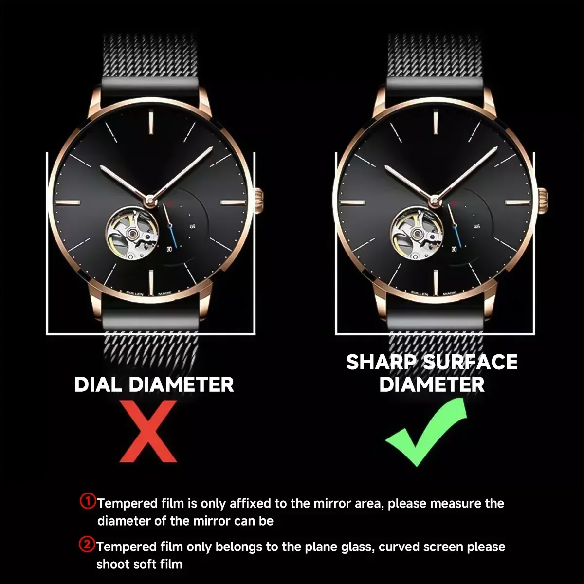 26-46 ミリメートルユニバーサル強化ガラススマートウォッ - Smartwatch Screen Film のレビューと価格