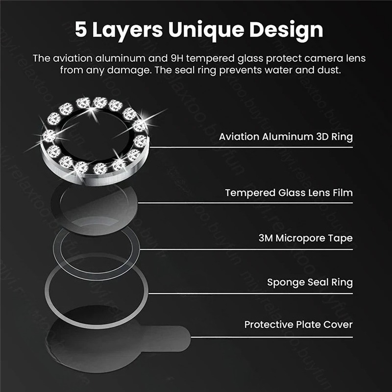 3Dラインストーンスパークリング9Hレンズ強化ガラス、Sam - Tempered Glass Screen 9H のレビューと価格